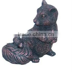 Antique Garden Cast Aluminum Squirrel Statue thumbnail-1