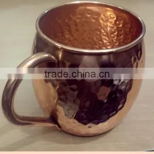 AMAZON BEST SELLING FDA APPROVED 470 ML 100% PURE COPPER BARREL HAMMERED MOSCOW MULE MUG thumbnail-6