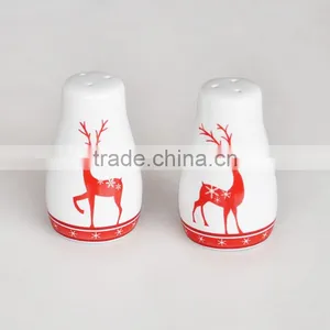 2pcs Salt & Pepper Shaker Set, Porcelain With Decal, Ceramic Salt & Pepper Shaker Set thumbnail-1