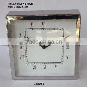 Metal Table Clock in Square Shape 20 cm and Mirror Polished Steel Other Finishes an Dials Available thumbnail-1