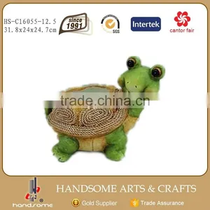 12.5 Inch Resin Outdoor Garden Decoration Animal Statue Frog Figurines Flower and Grass Plant Pot thumbnail-1