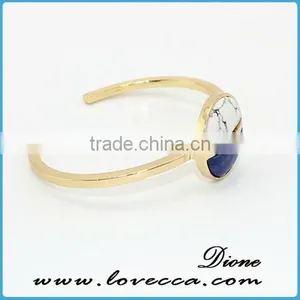 2016 New Trendy Single Wire Cuff Stone Bangle thumbnail-3
