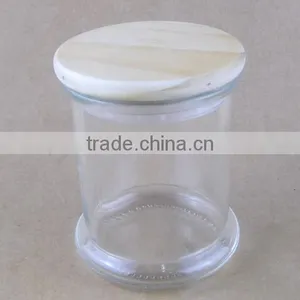 Metro Glass Candle Jar With Wooden Cap 12oz thumbnail-1