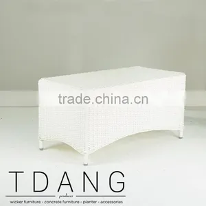 Valencia White Wicker Table - Outdoor Rattan Coffee Table thumbnail-1