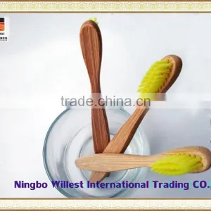 Popular Simple Design Yellow Bristle Bamboo Toothbrush for Children thumbnail-5