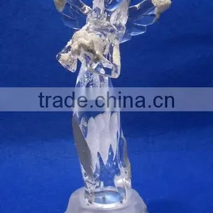 4.5V LED Light Acrylic Snow Holding Heart Angel for Valentines Decoration thumbnail-1