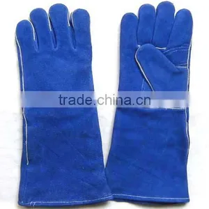 Blue Color,Safety Gloves,Cow Split Leather Work Glove,Leather Welding Gloves thumbnail-1