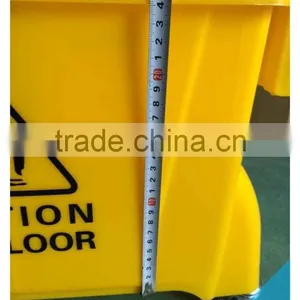 Heavy Duty Commercial Plastic Mop Bucket 20L W/ Wringer, Yellow - Commercial Grade For Hotel/Houstital/Housekeeping Cleaning thumbnail-4