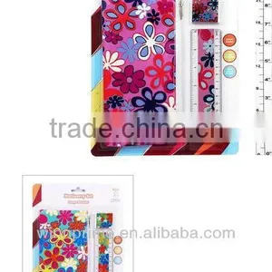 3PC STATIONERY SET(pencil Case+rule+paper) thumbnail-1