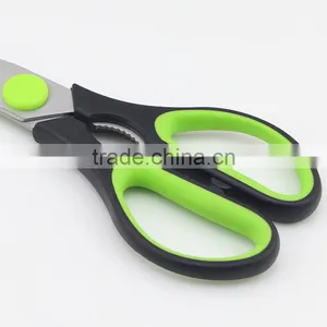 Green Handle Stainless Steel High Quality Multi Kitchen Scissors thumbnail-4