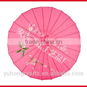Chinese Style Silk Parasol With Flower Painting thumbnail-1