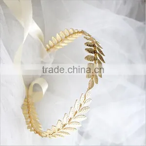 High Quality Tiara Metal Crowns Geek Goddess Athena Leaf Headband LH003-001 thumbnail-2
