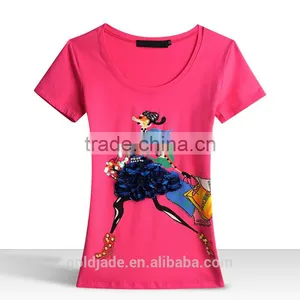 Latest Fashion Casual Elegant Short Sleeve Summer Women Printed T Shirt thumbnail-5