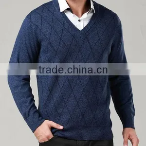 Manufacturers of Men's Business Cashmere V-neck Pullover thumbnail-1