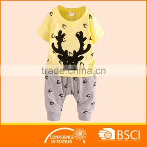 2016 Lasest Boy Summer Short Sleeve Printed Jersey Sports 2pcs Cloth Set thumbnail-1