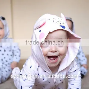 Cute Hooded Romper 100%Cotton Newborn Baby Clothes thumbnail-2