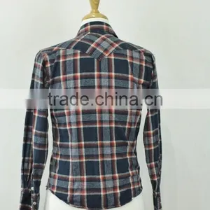 Li Dong Blue Plaid Western Button Front Long Sleeve Shirt Mens thumbnail-3