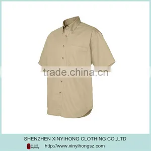Short Sleeve Khaki Color Fashion Wholesale Egyption Cotton Shirts Blank thumbnail-1