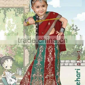 Kids Embroidered Lehenga Sarees thumbnail-1