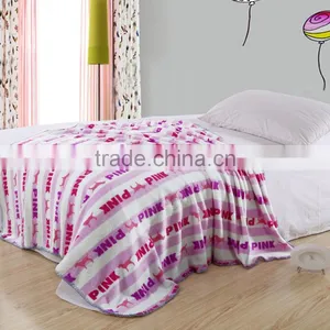 Pink Letter Throw Coral Fleece Blanket With Customer Print thumbnail-1