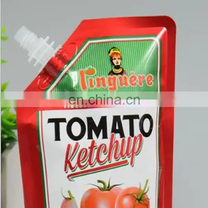 Custom Pouch 180g Plastic Spout Colorful Printing Flat Bottom Tomato Sauce Spout Pouch thumbnail-3