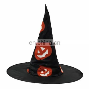 MCH-1128 Party Funny Wholesale Adult Black Imprint Witch Hat for Halloween thumbnail-1
