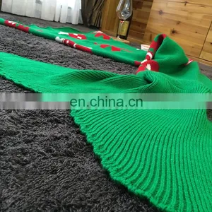 Handmade Knit Fish Tail Blanket Knitted Mermaid Tail Crochet Wrap Blanket for Birthday Gifts thumbnail-5