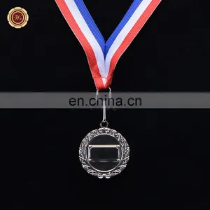 WR Awards Accessory Metal Medal Model Craft Wholesale Silver Foil Soccer Medal With Ribbon thumbnail-3