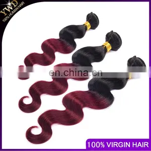 New Products Ombre Peruvian Virgin Hair Red Ombre Peruvian Hair Burgundy Hair Body Wave Wavy 3pcs Lot 1B Red 3Pcs Lot thumbnail-6