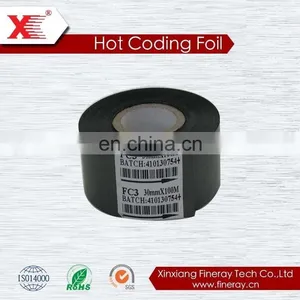 40mm*100m Fineray Brand Hot Stamping Foil Rolls /Date Coding Ribbon for Expiry Printing thumbnail-3