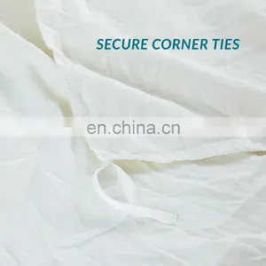 Luxury Brand Warm Beige White Microfiber Twin Queen King Size Bed Sheet Duvet Cover With Zip thumbnail-4