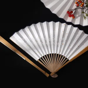 Bamboo Paper Folding Fan Chinese Style Freehand Brushwork Can be Customized thumbnail-1