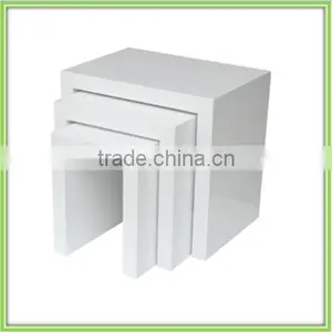 White MDF High Glossy Small Coffee Table thumbnail-2