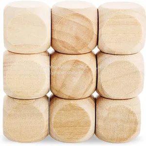 Wholesale Custom Blocks Wooden, Unfinished Wooden Dice, Blank Square Blocks thumbnail-1