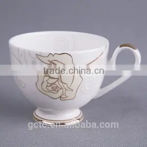 Bone China Cup and Saucer With Gold Rose thumbnail-4