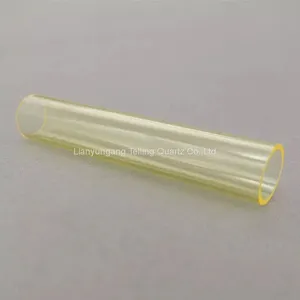 Various Sizes High-temperature Quartz Tubes Yellow Quartz Glass Tube Silica Lazer thumbnail-2