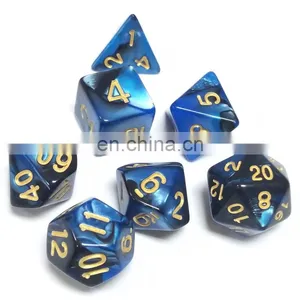 Custom Wholesale 7 Pieces Dice Role Playing Polyhedral Dice for Dungeons and Dragons Games Acrylic Plastic Double-color Dice thumbnail-4