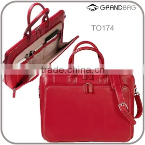 High Quality Genuine Leather Ladies Laptop Bag Women Business Bag Leather Briefcase thumbnail-1