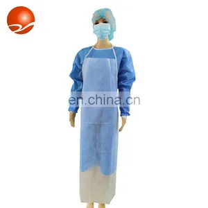 Waterproof Medical Hospital Dental PP Nonwoven Poly HDPE LDPE Plastic Disposable PE Apron thumbnail-3