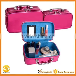 Best Quality Custom Leather Makeup Artist Train Case,women Leather Cosmetic Travel Box thumbnail-1