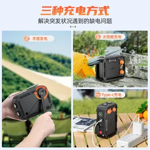 Outdoor Emergency Disaster Prevention Radio, Hand Cranked Power Generation, Solar Power Bank, Compact, Portable, Multifunctional Mobile Power Supply thumbnail-5