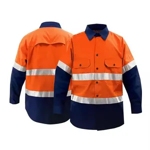 100% Cotton Construction Mining Uniform Long Sleeve Workwear Custom Workwear Flame Fire Retardant FRC FR Coveralls thumbnail-1