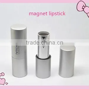 High Quality Matte Silver Magnet Round Metal Lipstick Holder With Shiny Silver Cup thumbnail-1