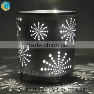 Sparkle Grey Mercury Glass Candle Holders Black And Gold Tea Light Holder thumbnail-4
