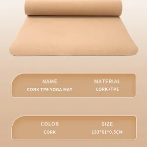 Custom Hotsale High-Quality Eco-Frendly Natural Rubber Cork Yoga Mat thumbnail-3