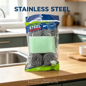 Dish Washing Stainless Steel Scourer Kitchen Cleaning Set Kit thumbnail-4