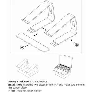 Aluminum Laptop Stand Detachable Computer Stand Notebook Riser Laptop Mount Silver thumbnail-4