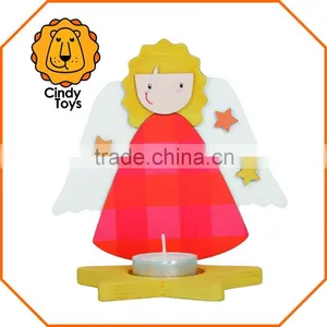 DIY Wooden Craft Tealight Holder Angel 1 Pcs for Kids thumbnail-1