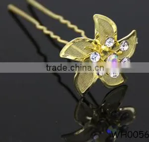 Gold Flower Pins Hair Accessories Metal Hair Clips thumbnail-1