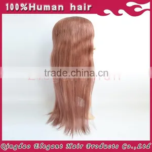 Eleagnt Lady Hairstyle Rose Color Silk Base Malaysian Virgin Remy Hair Wig Toupee thumbnail-4